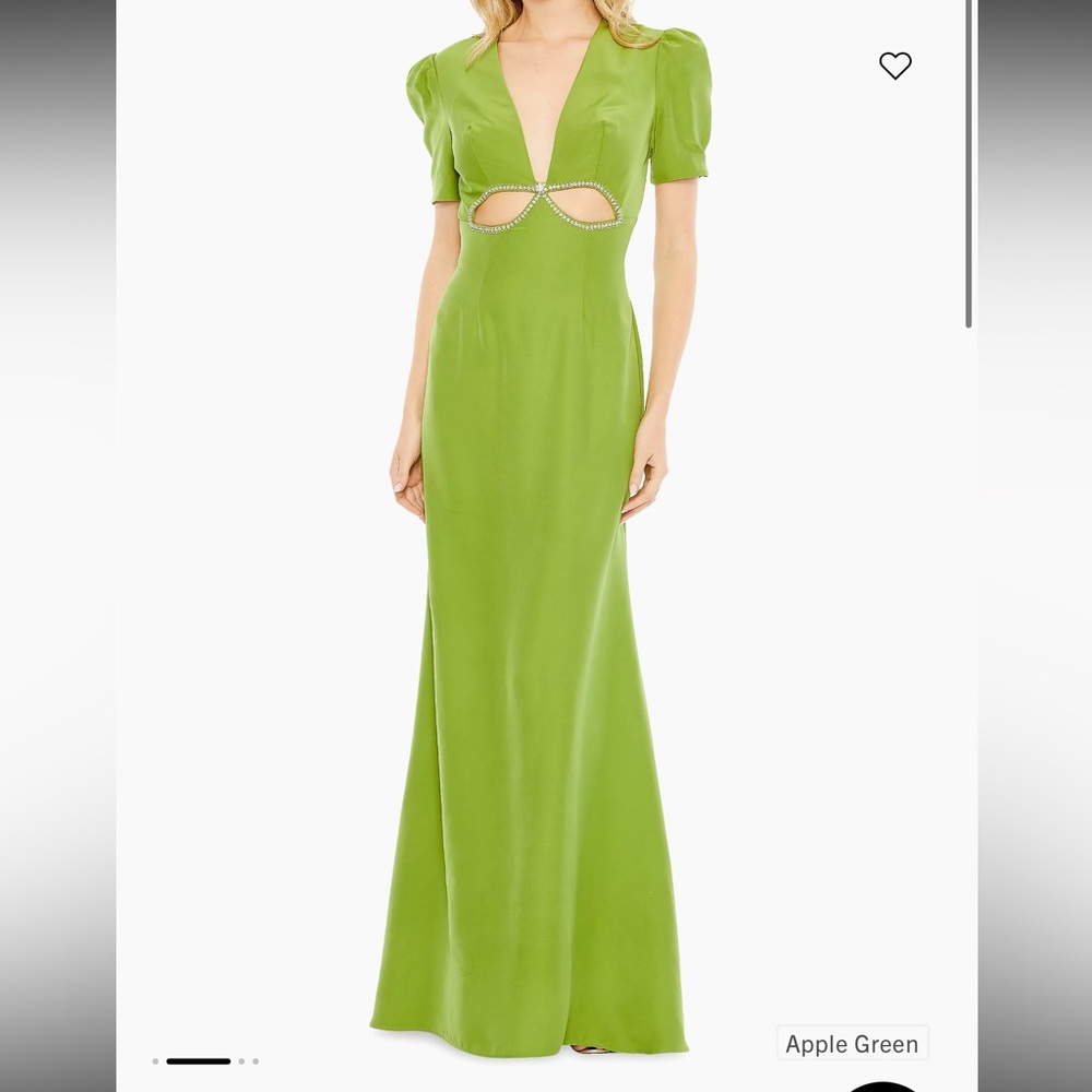 Mac Duggal Green Cut-Out Formal